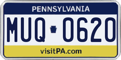 PA license plate MUQ0620