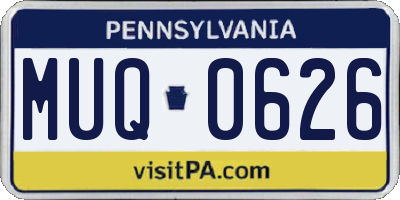 PA license plate MUQ0626