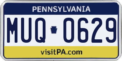 PA license plate MUQ0629