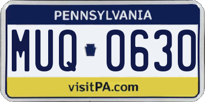 PA license plate MUQ0630