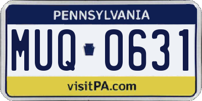 PA license plate MUQ0631