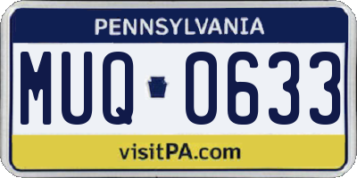 PA license plate MUQ0633