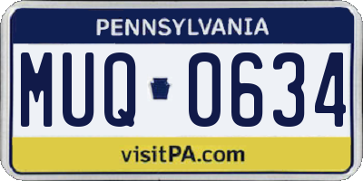 PA license plate MUQ0634