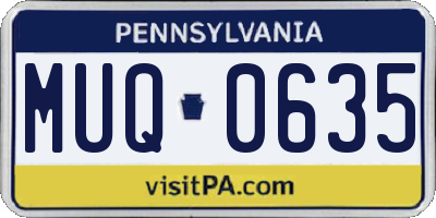 PA license plate MUQ0635