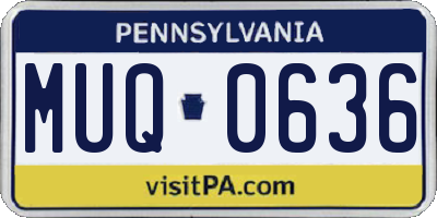 PA license plate MUQ0636