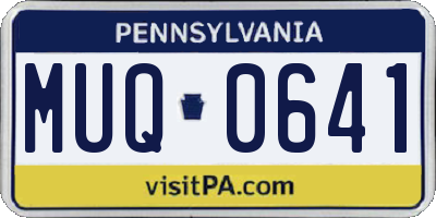 PA license plate MUQ0641