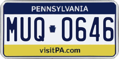 PA license plate MUQ0646