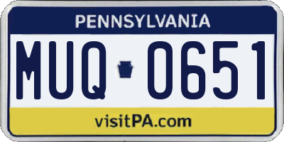 PA license plate MUQ0651