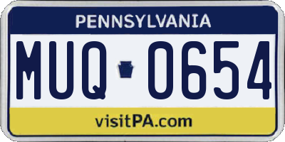 PA license plate MUQ0654