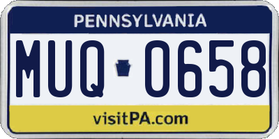 PA license plate MUQ0658