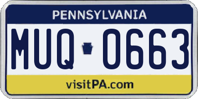 PA license plate MUQ0663