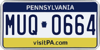 PA license plate MUQ0664