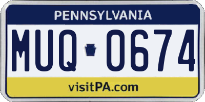PA license plate MUQ0674