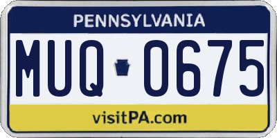 PA license plate MUQ0675