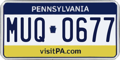PA license plate MUQ0677