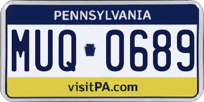 PA license plate MUQ0689