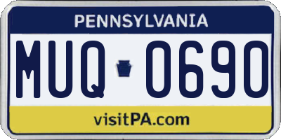 PA license plate MUQ0690