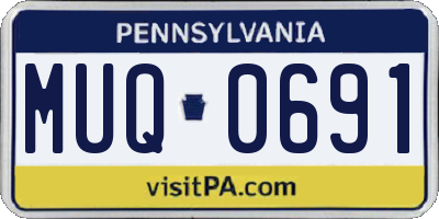 PA license plate MUQ0691