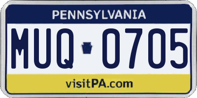PA license plate MUQ0705