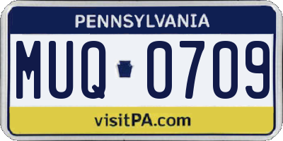 PA license plate MUQ0709