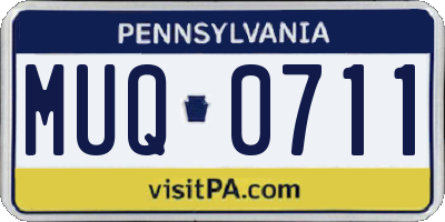 PA license plate MUQ0711