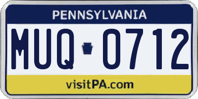 PA license plate MUQ0712