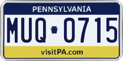 PA license plate MUQ0715