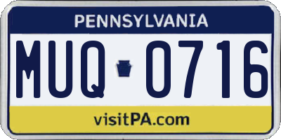 PA license plate MUQ0716