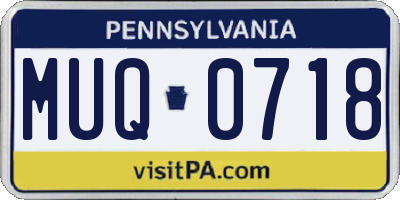 PA license plate MUQ0718