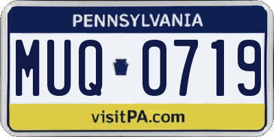 PA license plate MUQ0719
