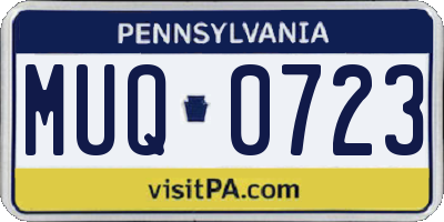 PA license plate MUQ0723