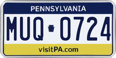 PA license plate MUQ0724