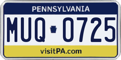 PA license plate MUQ0725
