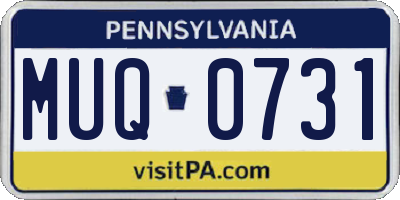 PA license plate MUQ0731