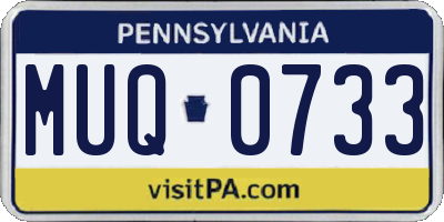 PA license plate MUQ0733