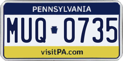 PA license plate MUQ0735