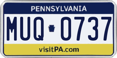 PA license plate MUQ0737