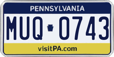 PA license plate MUQ0743