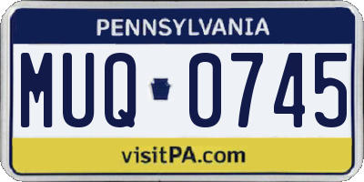 PA license plate MUQ0745