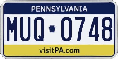 PA license plate MUQ0748