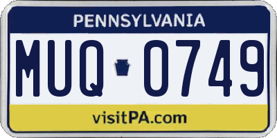 PA license plate MUQ0749