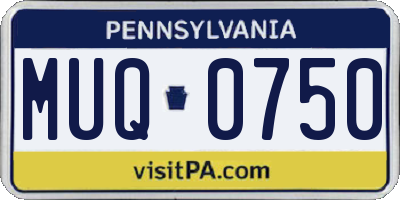 PA license plate MUQ0750