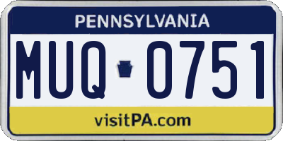 PA license plate MUQ0751