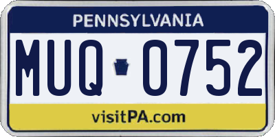 PA license plate MUQ0752