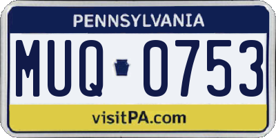 PA license plate MUQ0753
