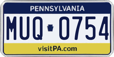 PA license plate MUQ0754