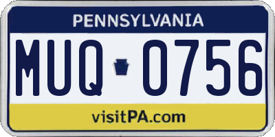 PA license plate MUQ0756