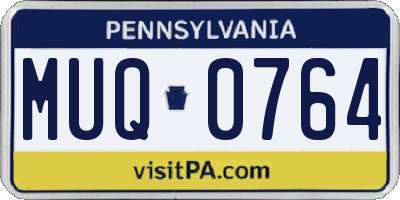 PA license plate MUQ0764