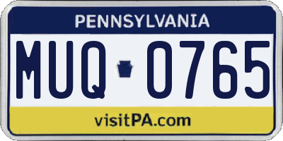 PA license plate MUQ0765
