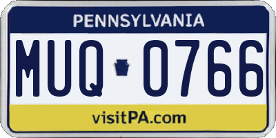 PA license plate MUQ0766